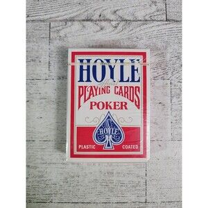 SEALED Vintage Hoyle Official Playing Cards Poker Deck Red 1201 Plastic Coated